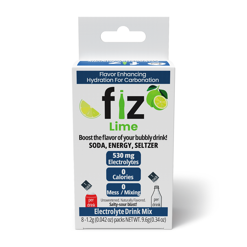 fiz Lime electrolyte drink mix package on a white background