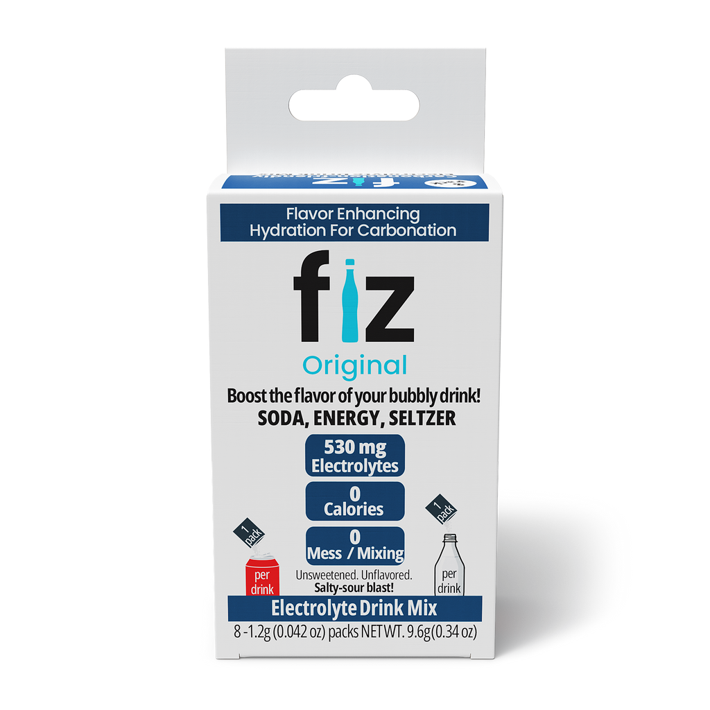 fiz electrolyte drink mix packaging on a white background